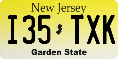 NJ license plate I35TXK