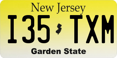NJ license plate I35TXM