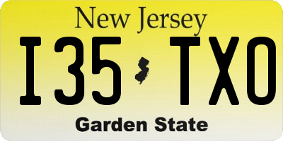 NJ license plate I35TXO