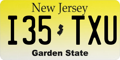 NJ license plate I35TXU