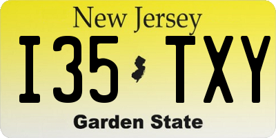NJ license plate I35TXY