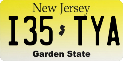 NJ license plate I35TYA