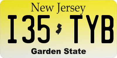NJ license plate I35TYB