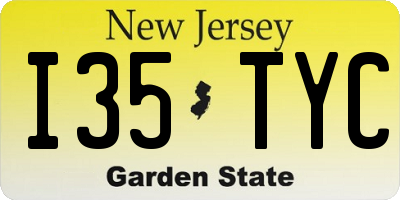 NJ license plate I35TYC