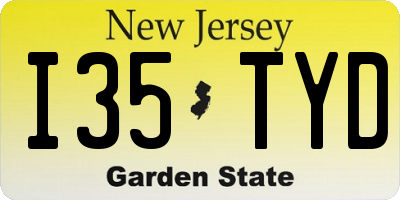 NJ license plate I35TYD