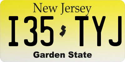 NJ license plate I35TYJ