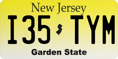 NJ license plate I35TYM