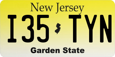 NJ license plate I35TYN