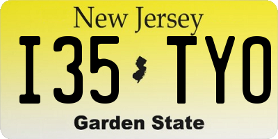 NJ license plate I35TYO