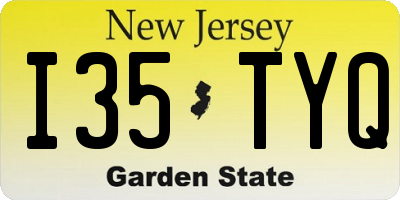 NJ license plate I35TYQ