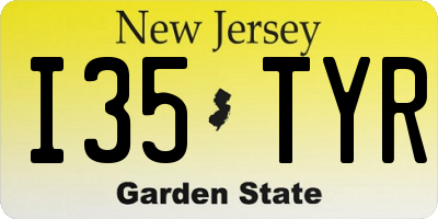 NJ license plate I35TYR