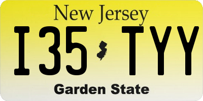 NJ license plate I35TYY
