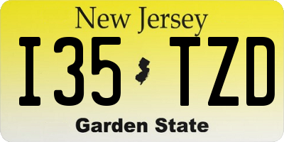 NJ license plate I35TZD