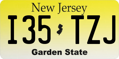 NJ license plate I35TZJ
