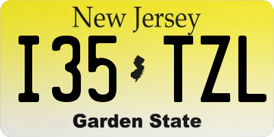 NJ license plate I35TZL