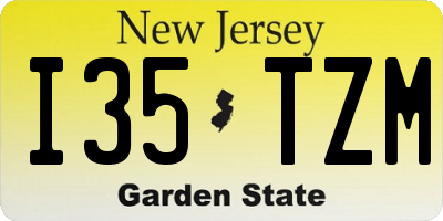 NJ license plate I35TZM
