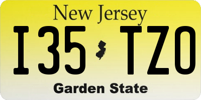 NJ license plate I35TZO