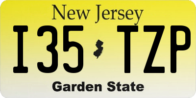 NJ license plate I35TZP