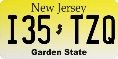NJ license plate I35TZQ