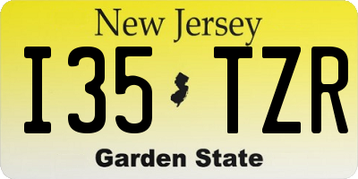 NJ license plate I35TZR