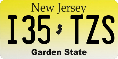 NJ license plate I35TZS