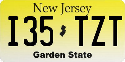 NJ license plate I35TZT