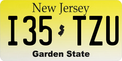 NJ license plate I35TZU