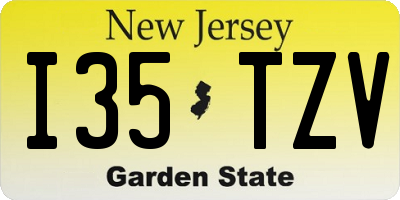 NJ license plate I35TZV