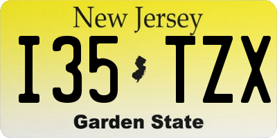 NJ license plate I35TZX