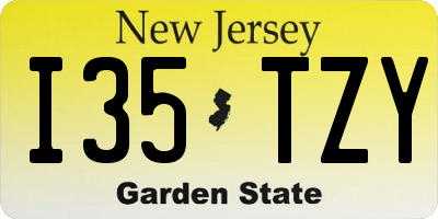 NJ license plate I35TZY