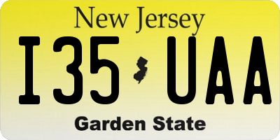 NJ license plate I35UAA