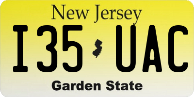 NJ license plate I35UAC