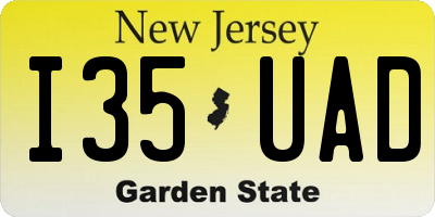 NJ license plate I35UAD