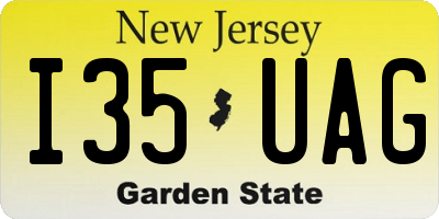 NJ license plate I35UAG
