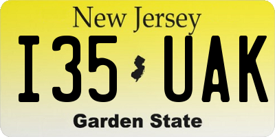 NJ license plate I35UAK