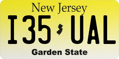 NJ license plate I35UAL
