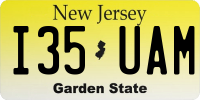 NJ license plate I35UAM
