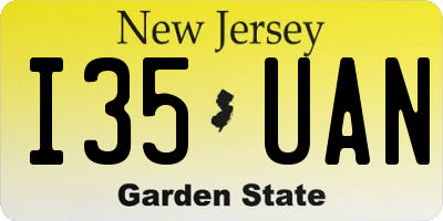 NJ license plate I35UAN