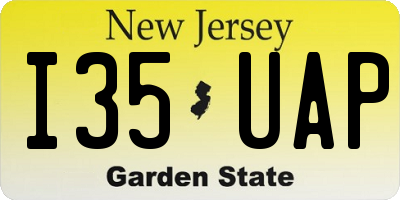 NJ license plate I35UAP