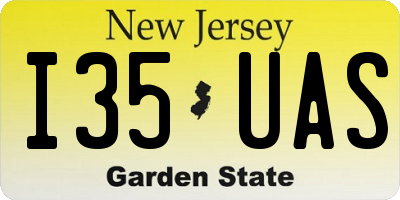 NJ license plate I35UAS