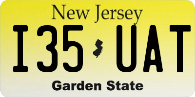 NJ license plate I35UAT