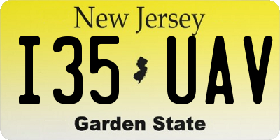 NJ license plate I35UAV