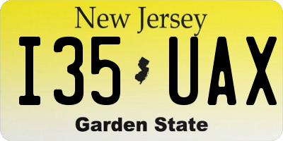 NJ license plate I35UAX