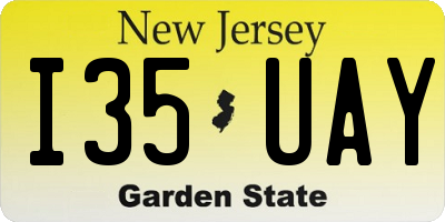 NJ license plate I35UAY
