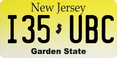 NJ license plate I35UBC