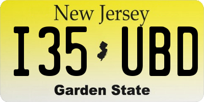 NJ license plate I35UBD