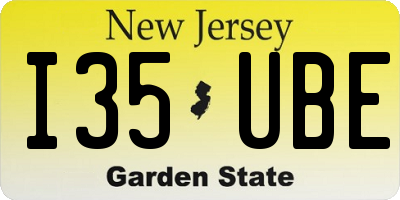 NJ license plate I35UBE