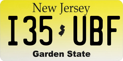 NJ license plate I35UBF