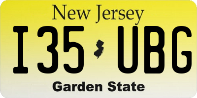 NJ license plate I35UBG
