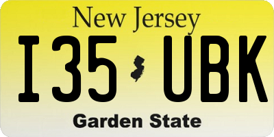 NJ license plate I35UBK